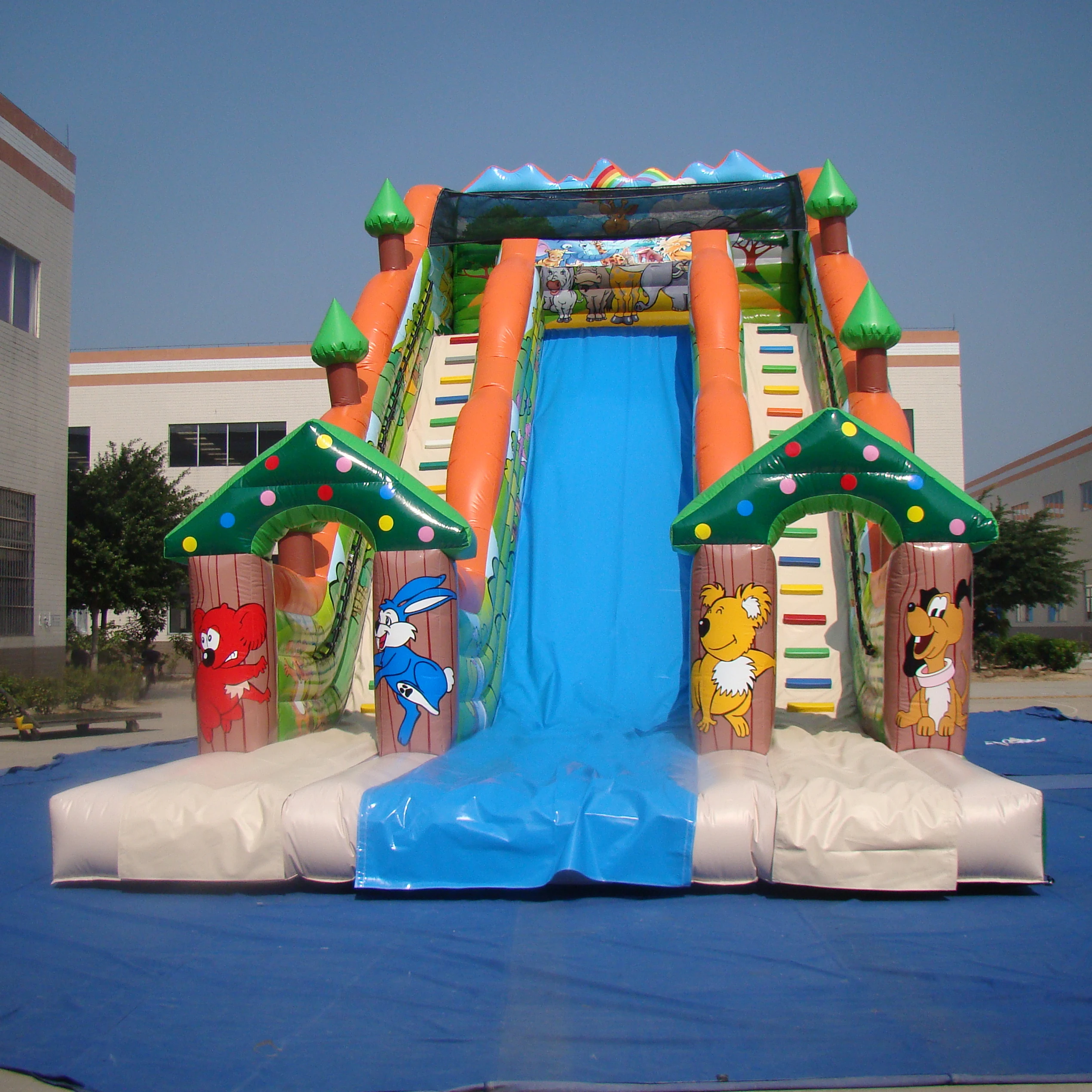 Giant jumping combo bouncer colorful children inflatable slide
