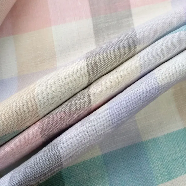 SHAOXING Factory Supplier textile yarn dyed fabric 100% flax linen fabric for shirts, coat, dresses