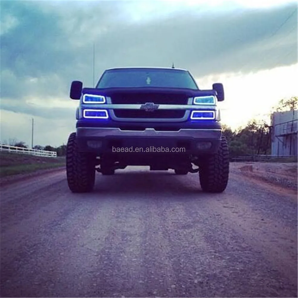 
chasing angel eye led headlight 03-06 multi-color changing halo ring light 