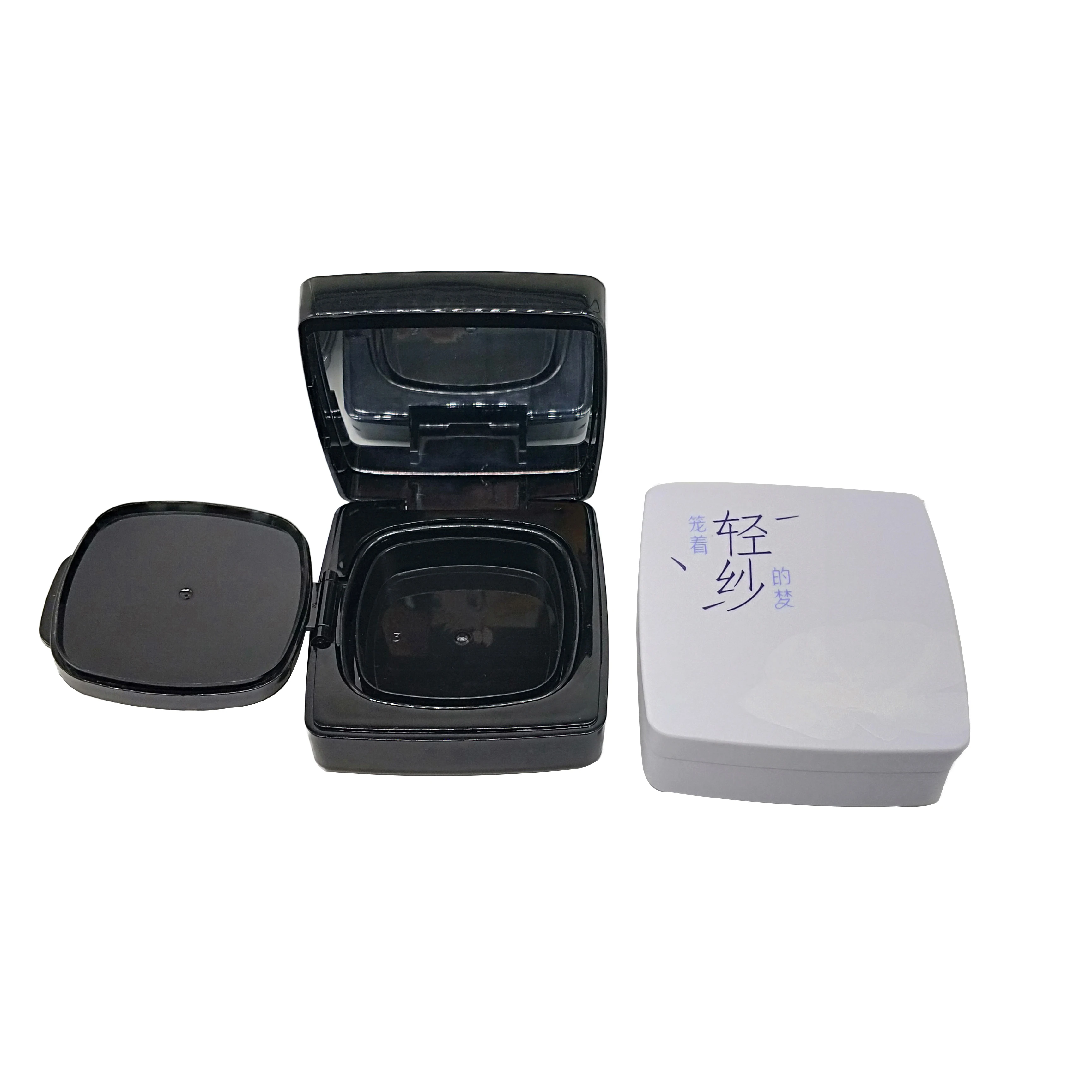 W01 Square Wet Foundation Air Cushion Powder Container Loose Powder Personal Care Round Bubble Bag +foam Carton Box OEM Brand