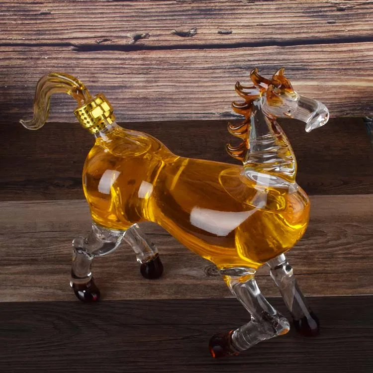 500ml 1000ml Horse Shaped Glass Decanter Animal Shaped Wine Bottle