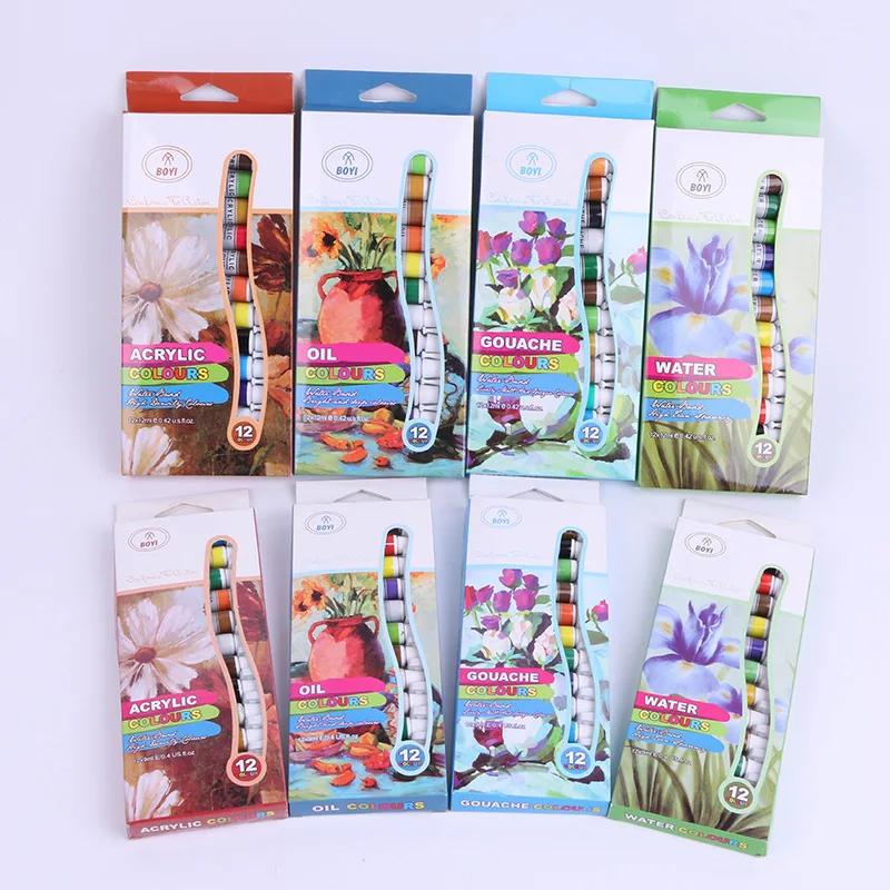 
Non toxic And Vibrant Colors Acrylic Paint 12color 9/12ml Sets for Children 