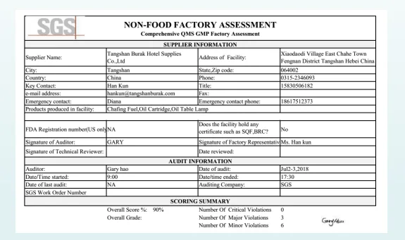 Methanol Gel Chafing Dish Fuel