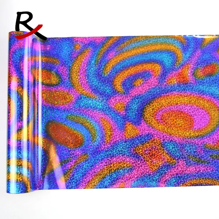 multi-color hot stamping foil holographic 16mic 75cm*120m roll - for textile & leather & fabric heat transfer