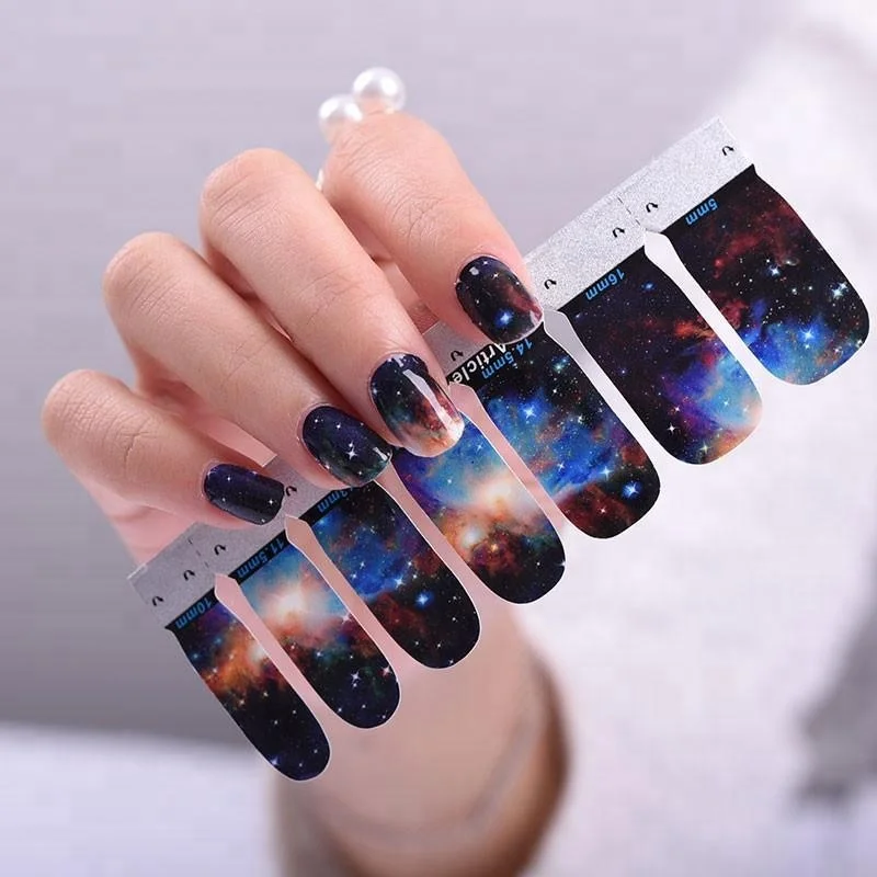 Custom bling vinyl nail wrap 3d nail art sticker