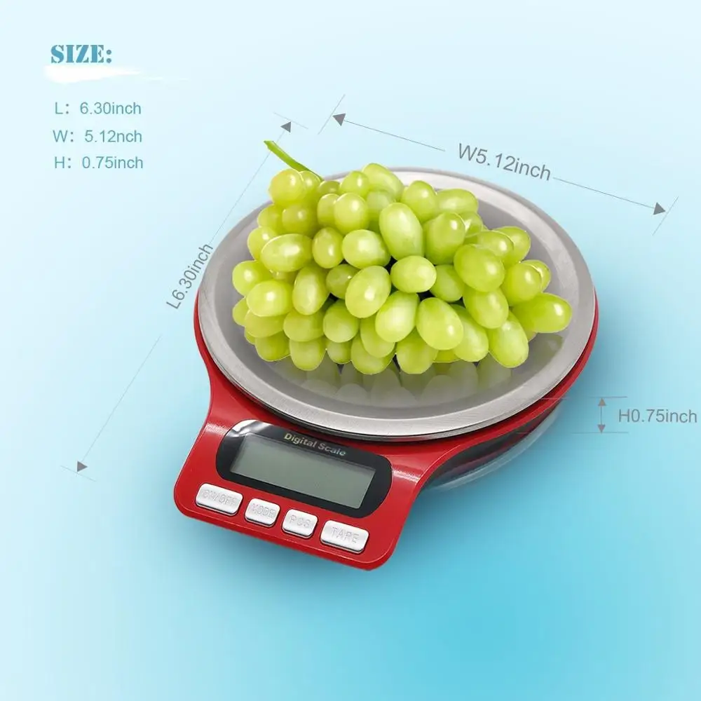 Digital Scale, Electronic Kitchen Food Small Weight Scale 1g-5kg with 6 Weighing Modes ( g oz ozt dwt gn ct )