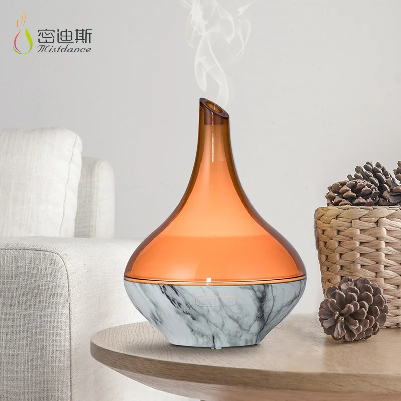 Vase home decorative led essential oil diffuser grey marble aroma air humidifier