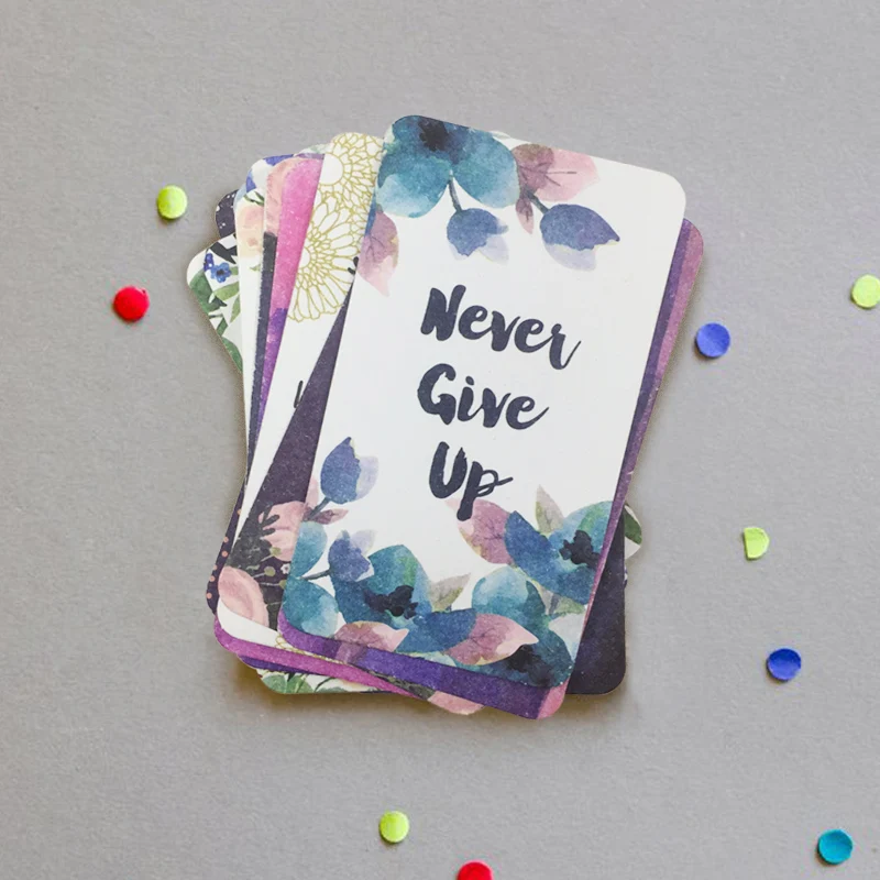 
New Design Small Quote Cards Flower Printing Paper Greeting Gift Card 