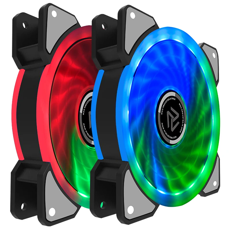Dual ring led 120mm RGB cooling fan for gaming PC case