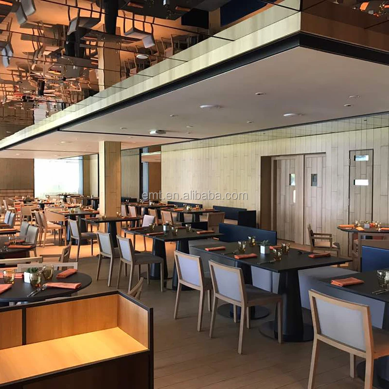 Modern Restaurant Set Hotel Restaurant Furniture Solid Round Wooden Sofa and Table Hotel Bar Restaurant furniture