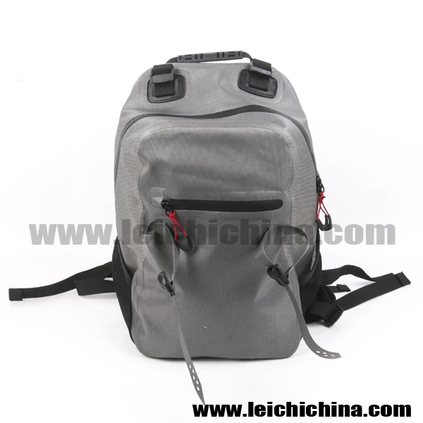 840D Polyurethane-coated waterproof fishing tackle backpack