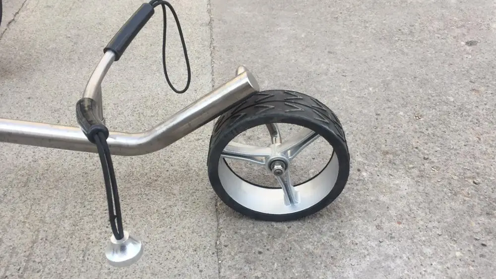 titanium or stainless steel push trolley pull three wheel golf caddy