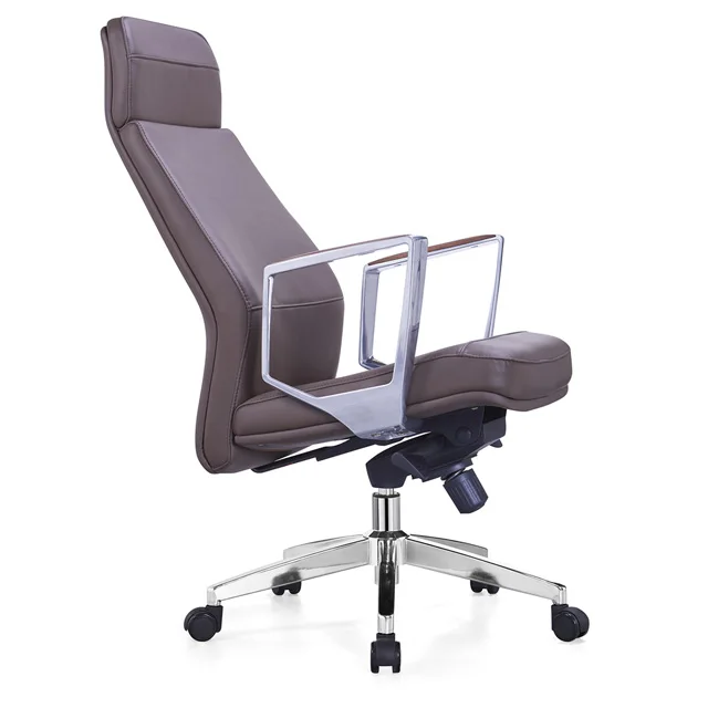 
Wholesale Ergonomic Manager Chair With Luxury Brown Leather Seat 