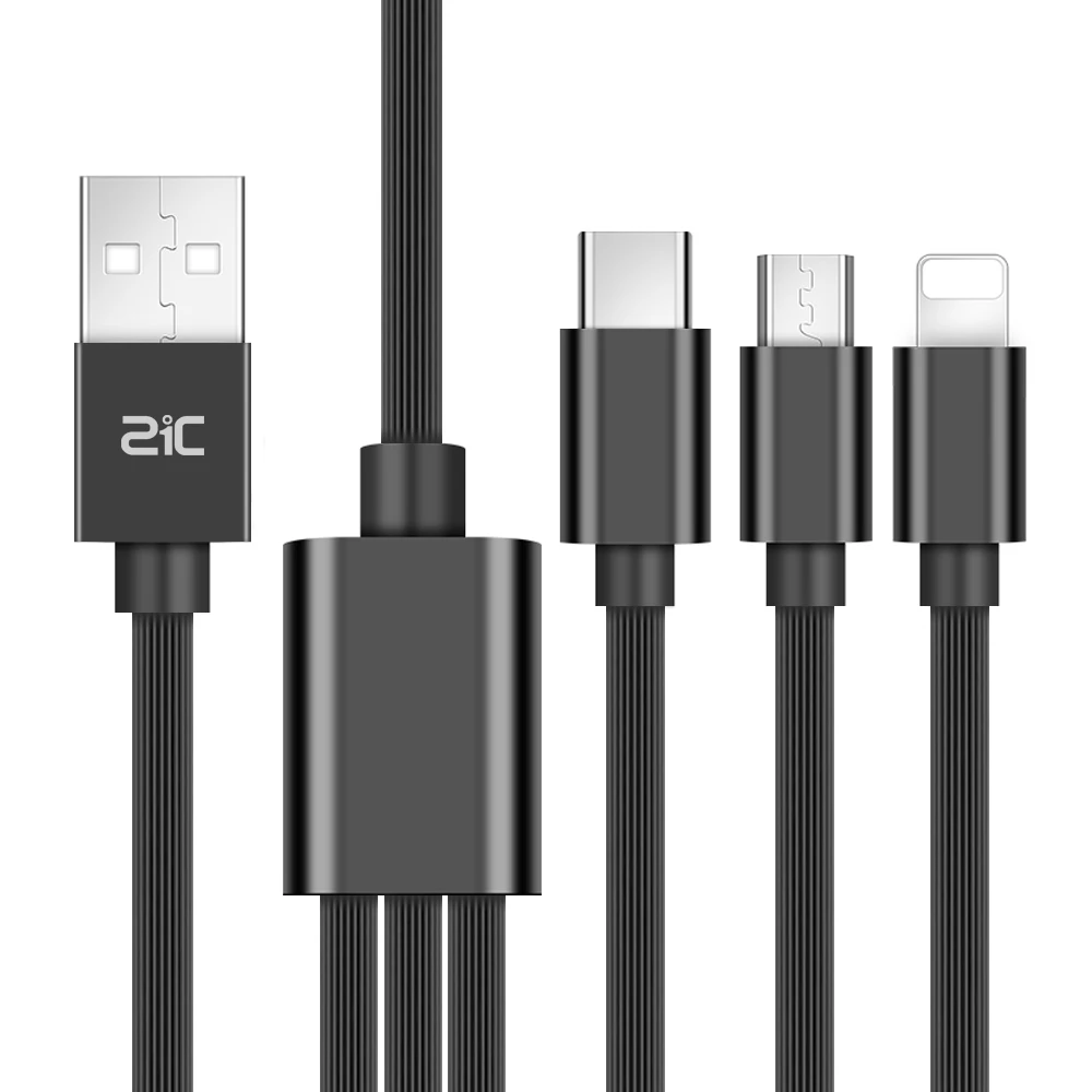 21C TPE 3 in 1 USB cable 2.1A quick charge Micro Type-C USB cable for android for ios for Samsun for any smart phones