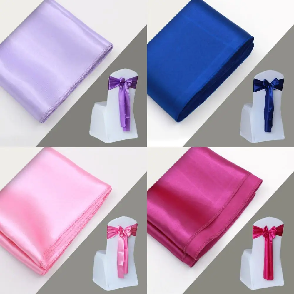 
Exquisite cheap rose gold satin wedding chair sashes 