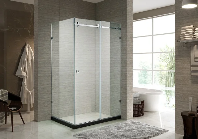 Bathtub Shower Glass Sliding Door 10mm 12mm Frameless Glass Shower Enclosure