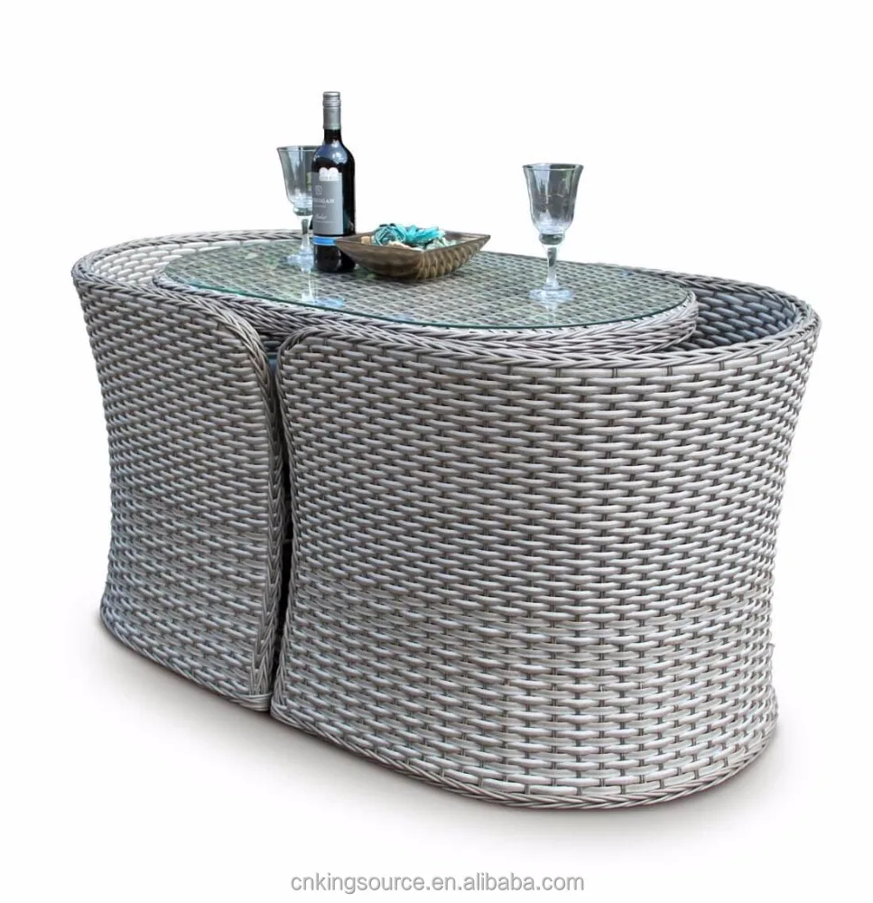 
All weather Plastic Natural Looking rattan outdoor bistro set 