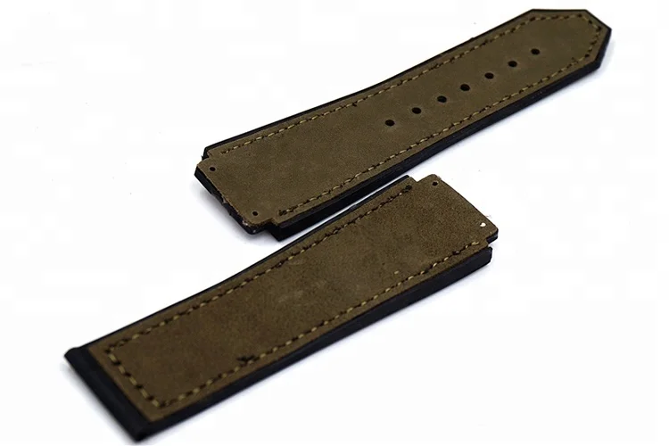 
Casual style light brown genuine men watch leather strap for hublot watch 