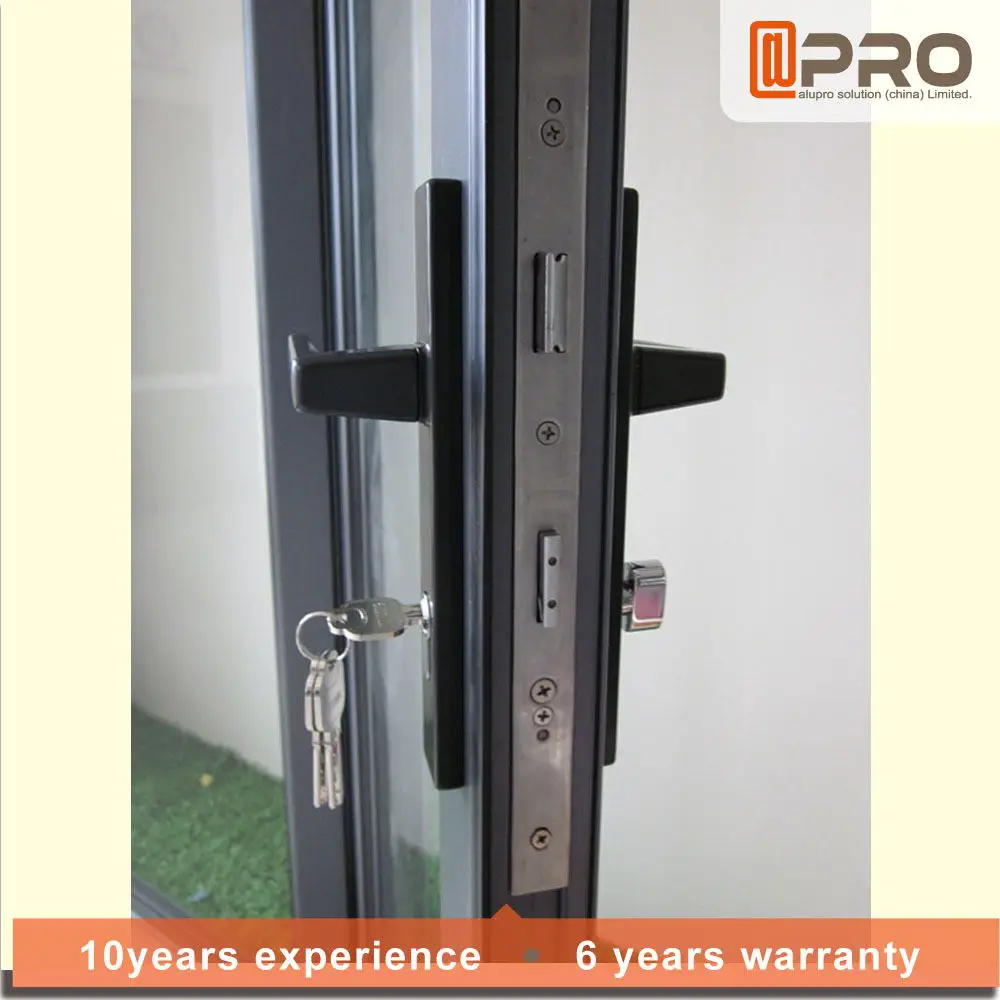 Opening Soundproof Insulated Glass Online  janela de aluminio / double glazed Large Balcony Laminated Kitchen Iron Folding Door