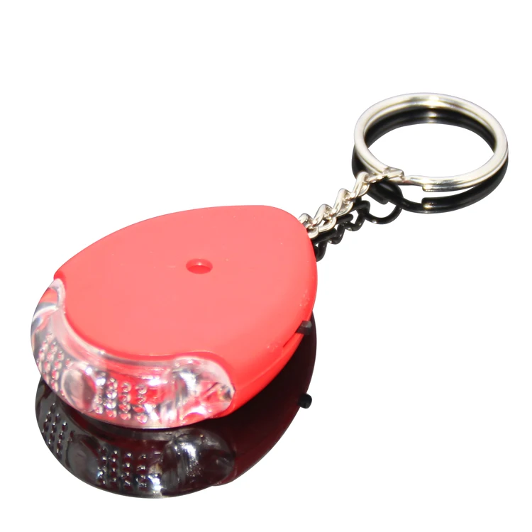 
Water Drop Shaped Plastic Keyfinder ABS Whistle Voice Control Electronic LED Alarm Whistle Key Finder Keychain 