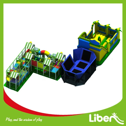 New Design Drawings Children Amusement Park Equipment with Jumping Trampoline, Inflatable Toys and Indoor Maze Playground