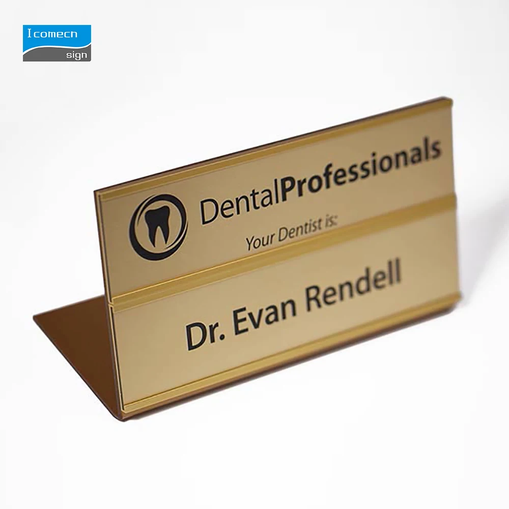 2 floor desk sign holder/ sign plate/ desk nameplate