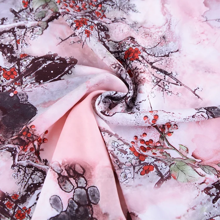 
China wholesale chinese style super soft digital printed 95 polyester 5 spandex fabric for dress 