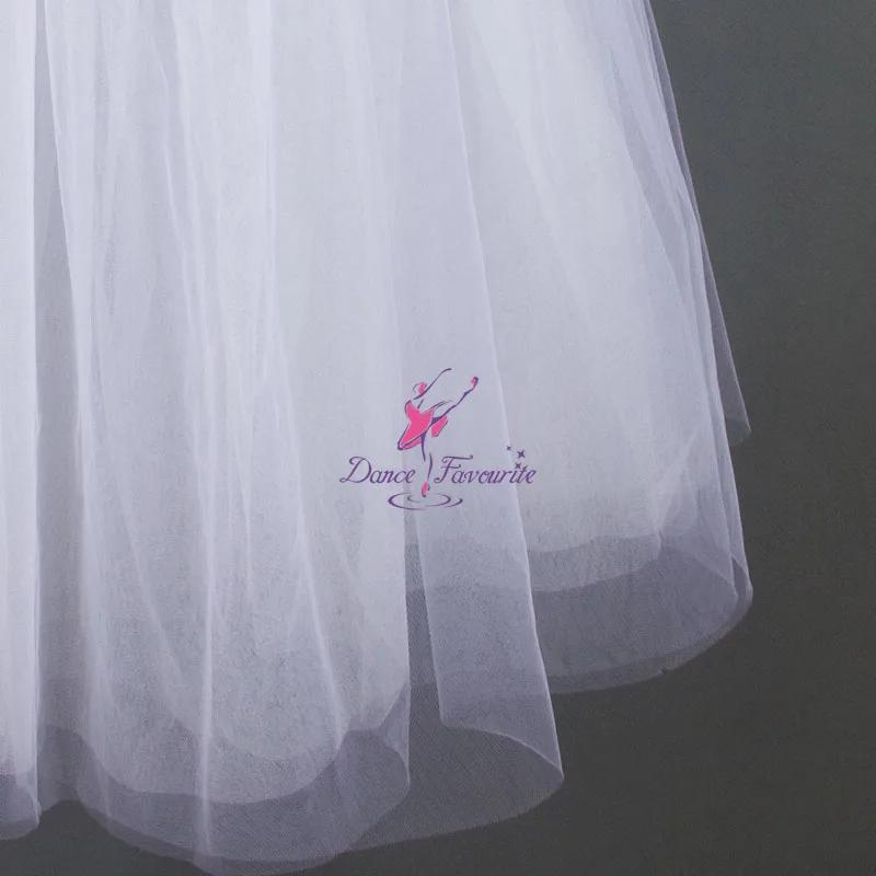 White Camisole Style Long Ballet Dance Tutu Dress for Child and Adult Performance 18008