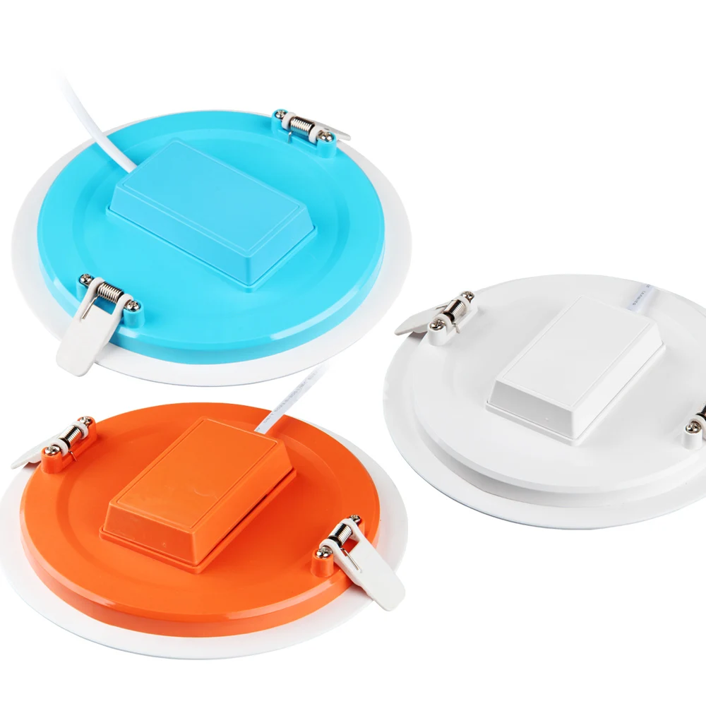 
AC85-265V Plastic+Aluminum Blue Orange White LED Round Panel Light, LED Panel Light 