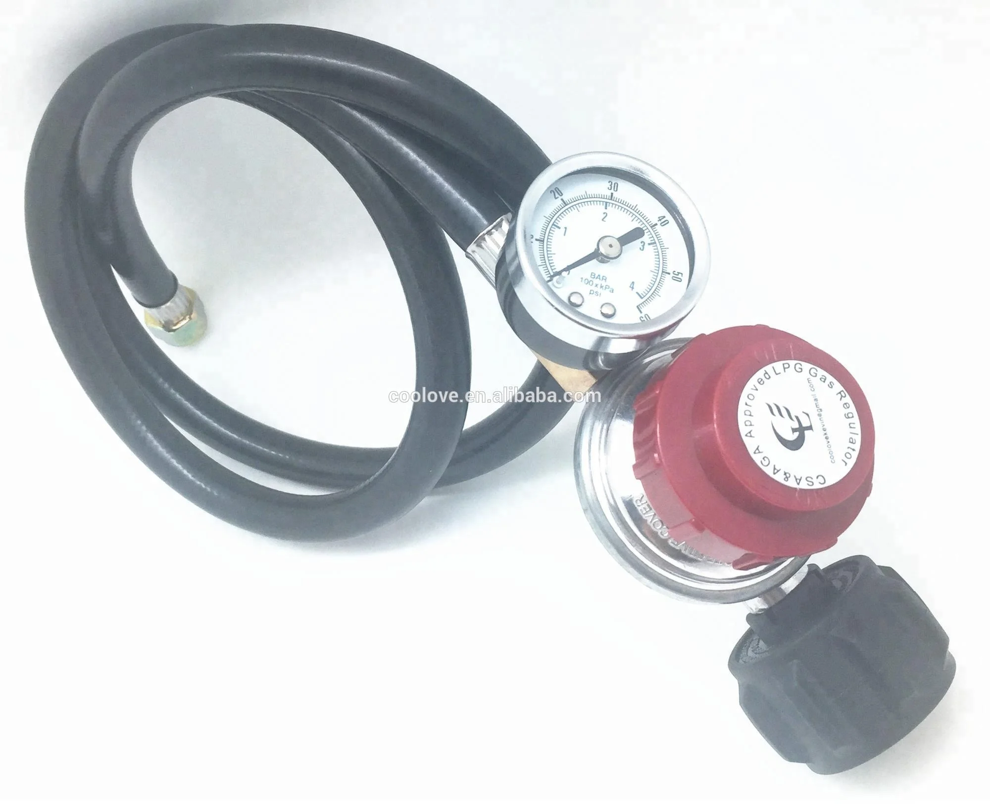 high pressure lp gas regulator with stainless steel braided hose
