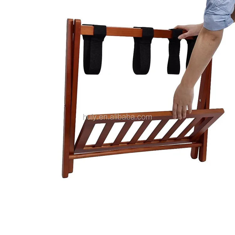 
high quality hotel wooden folding luggage rack design luggage stand 