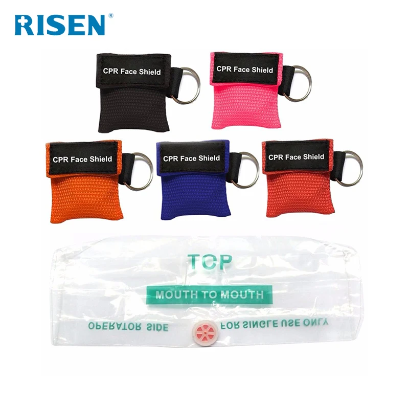 packed well students graduation gifts CPR/AED/ keychain mask first aid training face shield for adults and infants
