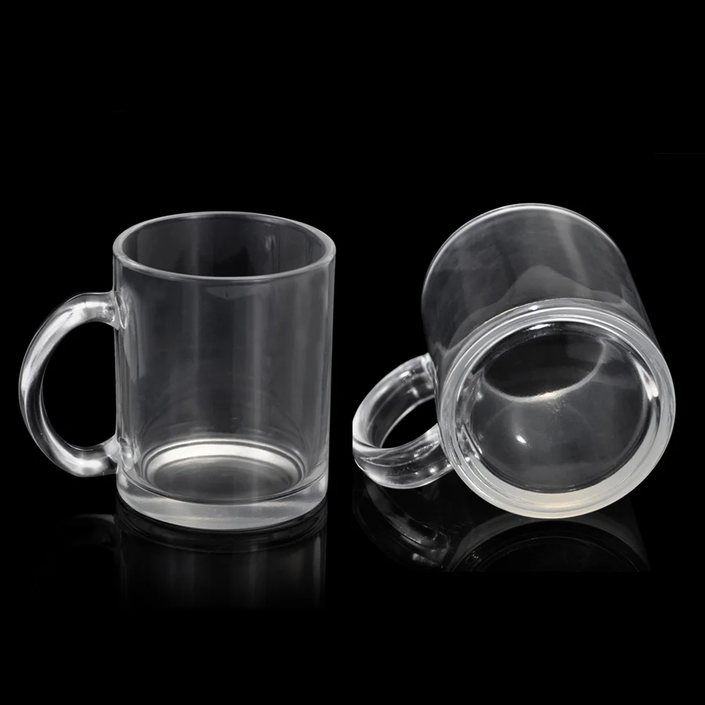 
11oz Glossy matte logo custom printed glass mugs for sublimation 