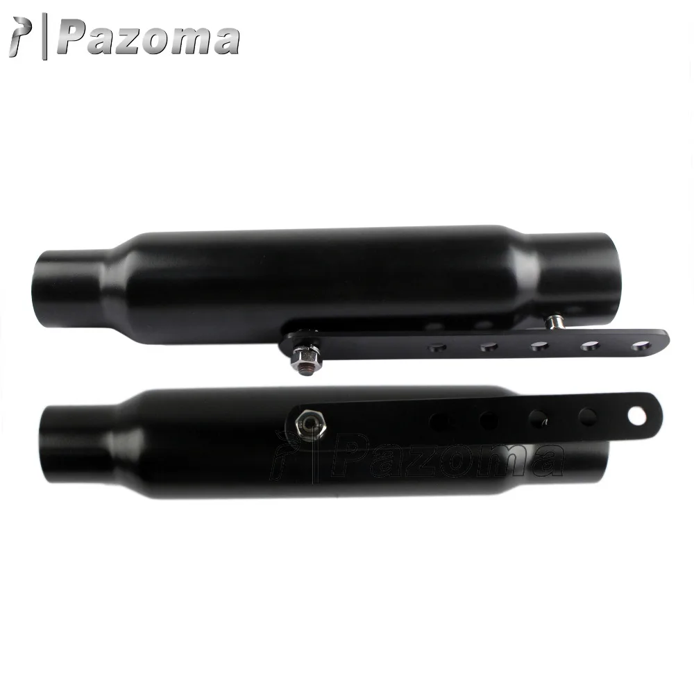 Pazoma высококачественный черный Универсальный Длинный выхлопной глушитель для мотоцикла 12 дюймов с 1 1/2 - 1 3/4 входом