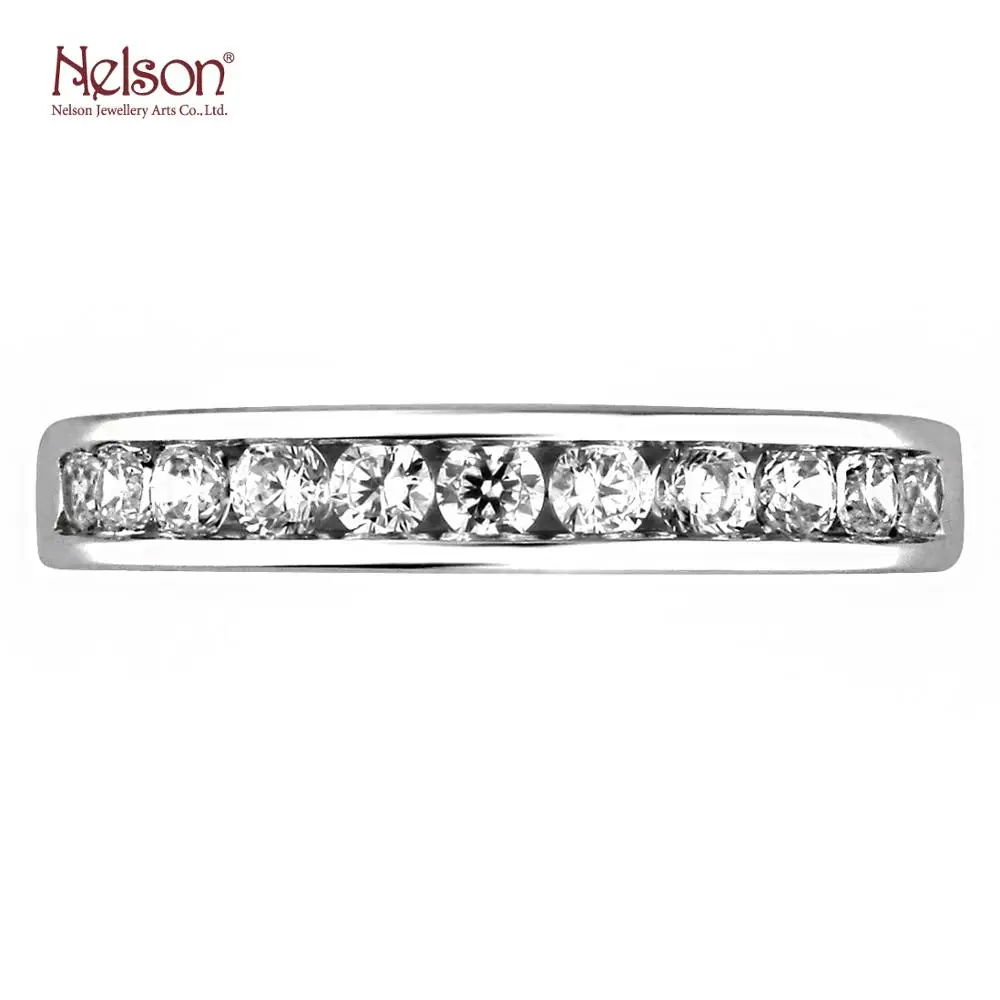 
Wholesale price Zero risk OEM ODM Daily Wear Symmetrical 18K White Yellow Rose Gold Anniversary Band Ring For Girlfriend 