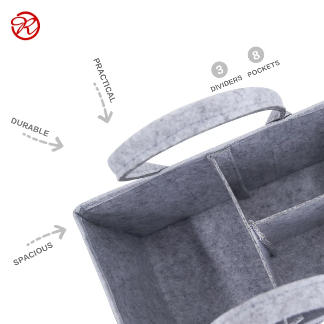 
felt diaper bag custom portable multi-pockets tote baby storage felt diaper caddy organizer 