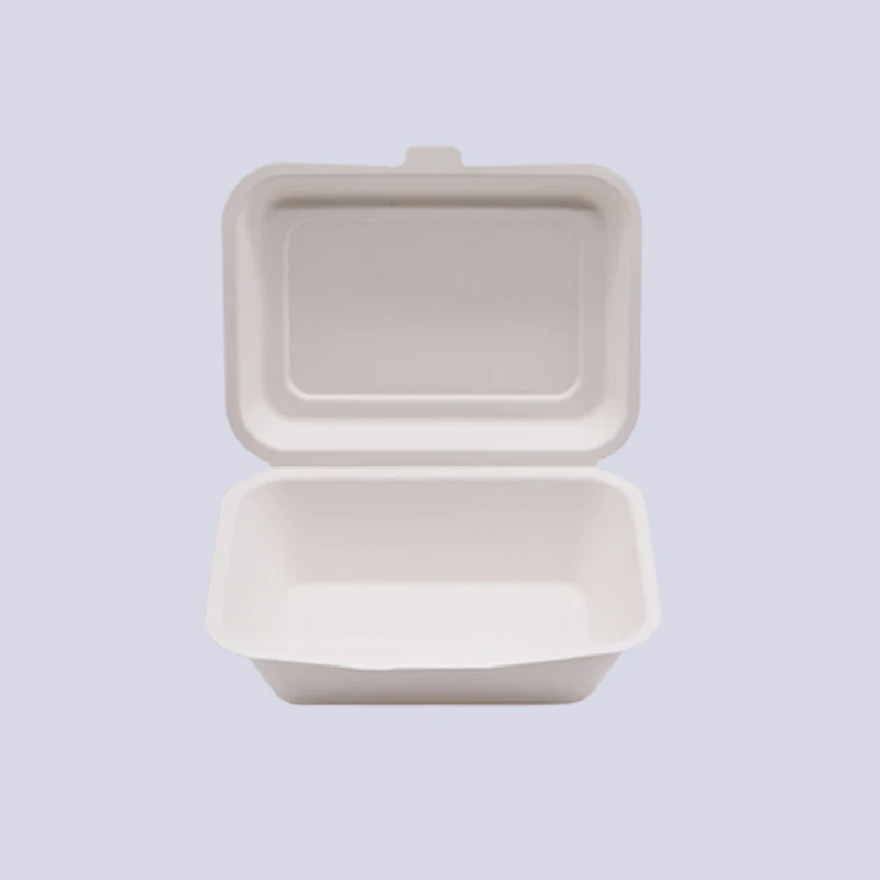 Popular Biodegradable Sugarcane Clamshell Lunch Bagasse Burger Box