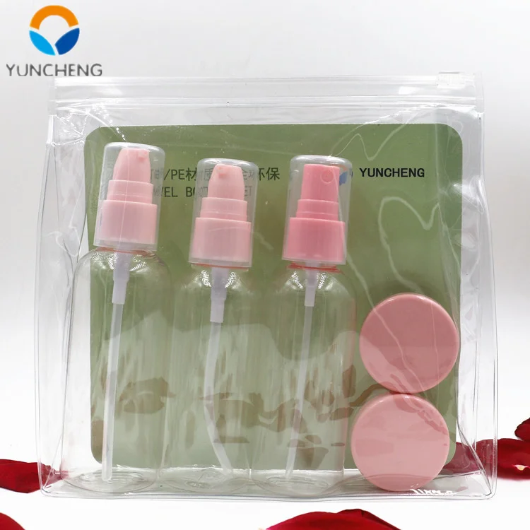 Переносной пластиковый прозрачный ванная комната путешествия косметические бутылки указан комплекты бутылок для путешествий