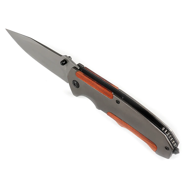 
Stainless steel folding pocket knife survival rescue knife with glass breaker 