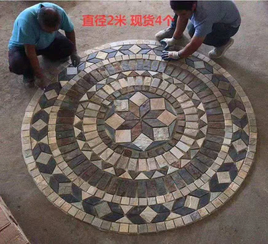 Slate Mosaic Pattern Decorative Natural Garden Round Paving Stone
