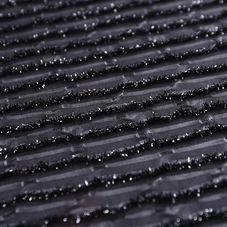 Popular cheap black jacquard 100 percent 600d polyester fabric for party dress