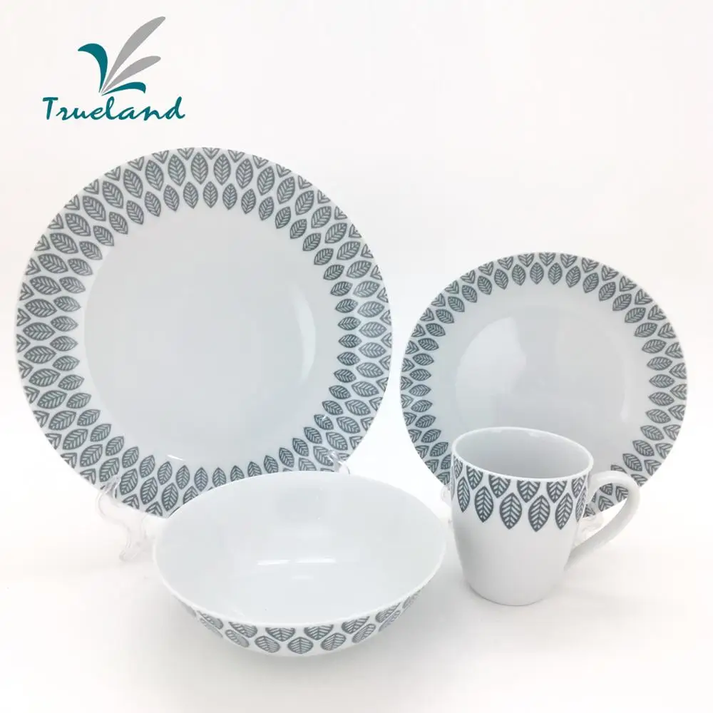 
20pcs Porcelain Chinese Dragon Plain White Dinnerware Set 