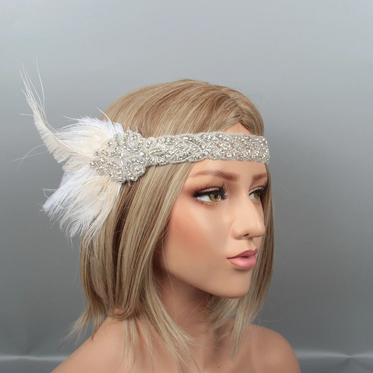 Feather fascinator headband christmas party wedding headdress