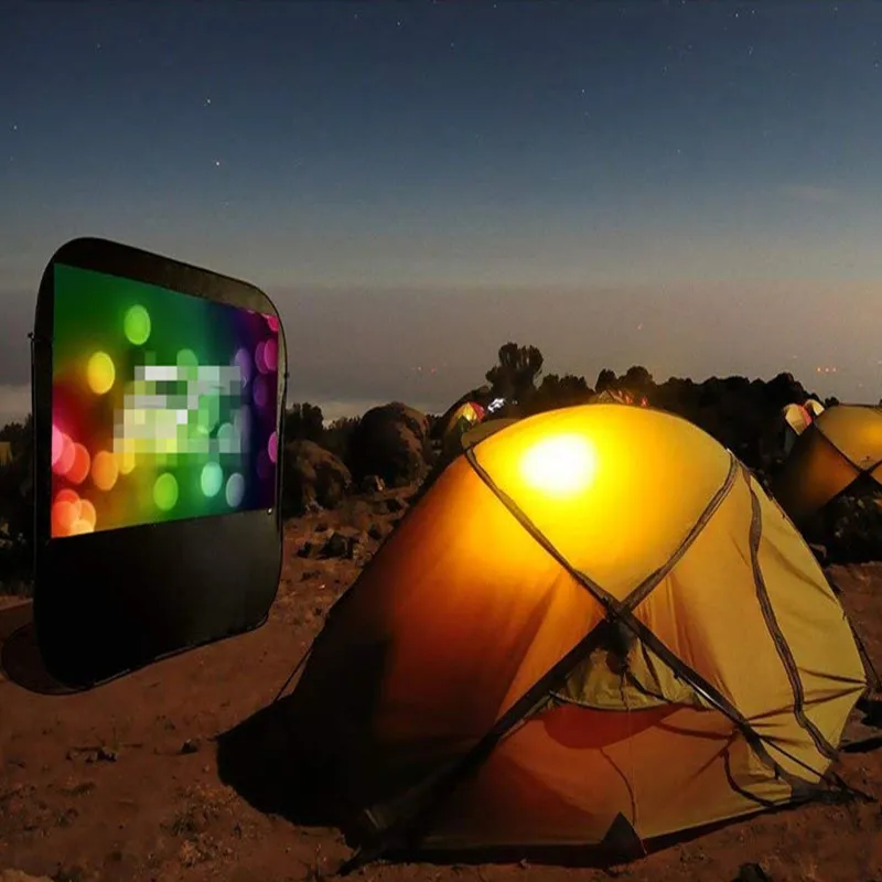 Custom Portable Outdoor Fast Folding Projector Screen Self Standing  Light Weight Movie Theater Cinema