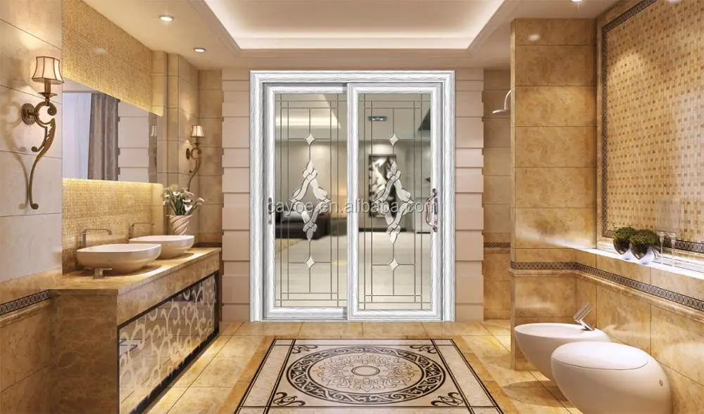 Алюминий художественный главной двери и резьба по дереву, дизайн