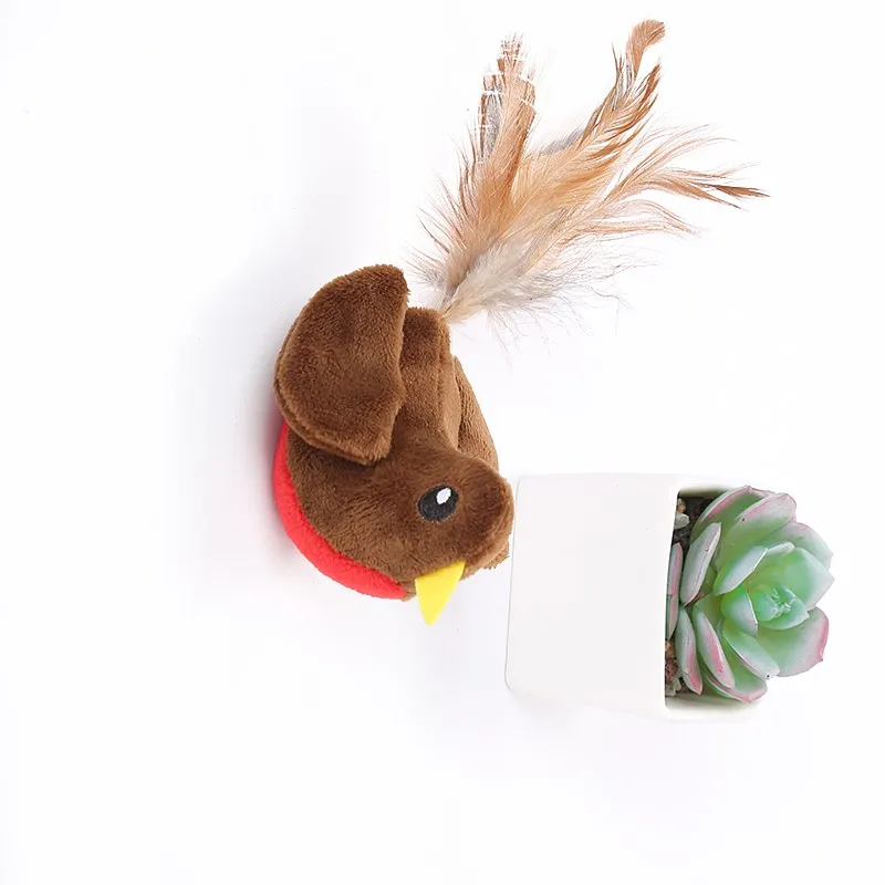 plush shocking with feather tail cat toy pet supplies wholesale in stock fast delivery