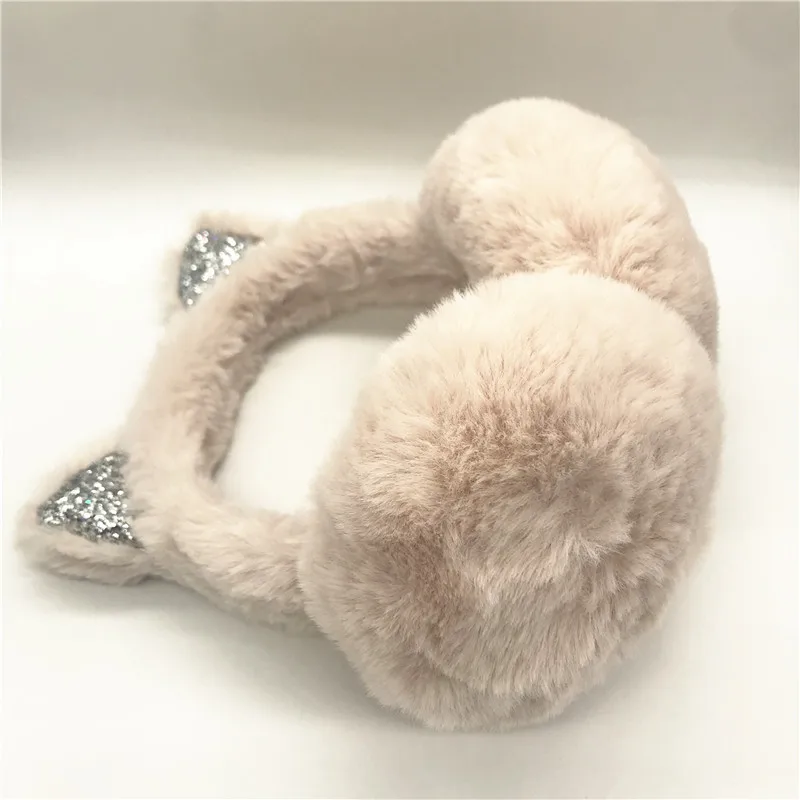 
The new plush with ears is very popular with cat ear girls winter ear muffs 
