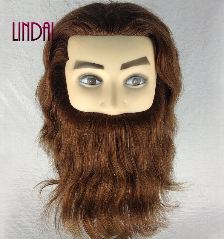 LINDAL Salon Equipments Natural Hair Men Mannequin Barber Training Head,real hair hairdressing training mannequin with head