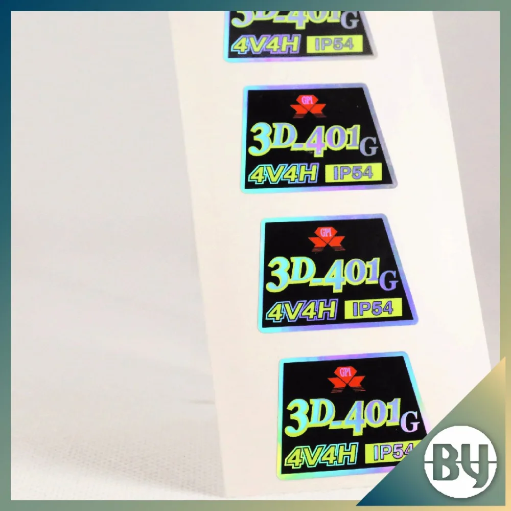 Gloss surface finish label sticker by screen printing 3 C company logo sticker