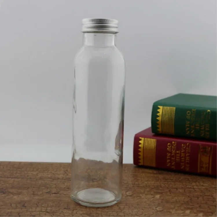 350ml Glass Bottles With Aluminium Lid Juice Water Milk Beverage Glass Bottle